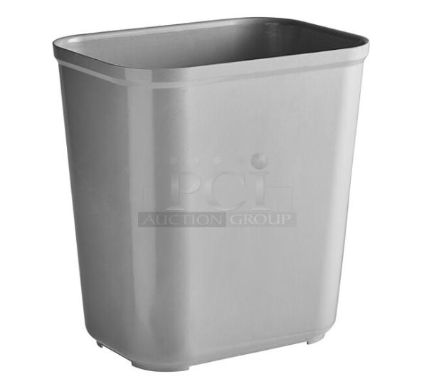 Rubbermaid Model 2543, 28 Qt. rectangular fire-resistant gray wastebasket. Brand new condition.