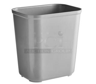 Rubbermaid Model 2543, 28 Qt. rectangular fire-resistant gray wastebasket. Brand new condition.