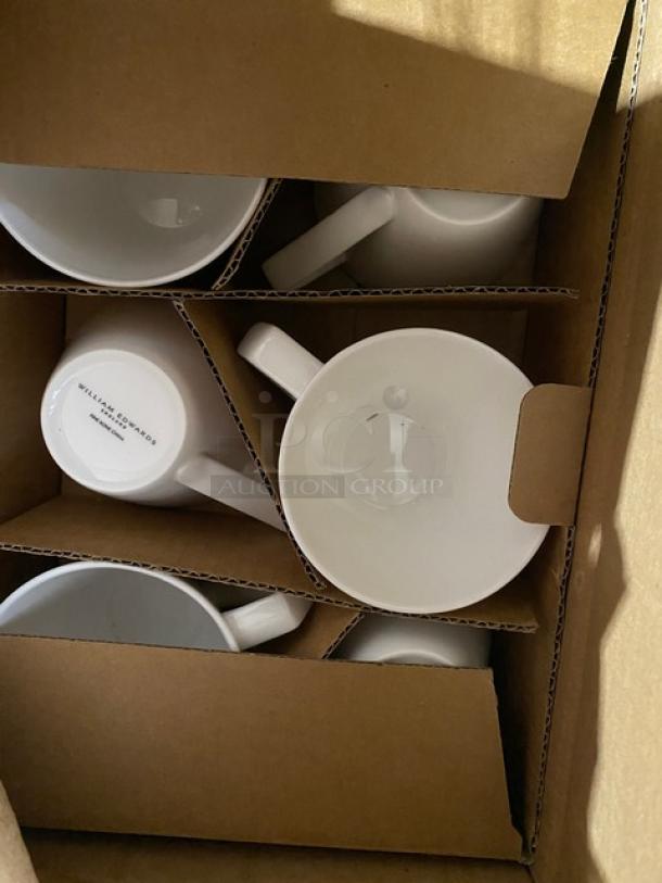 Mixed pallet with various commercial dinnerware and accessories; items include Steelite carafe lids and Tuxton plates.