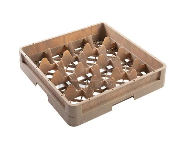 BRAND NEW Vollrath Traex Series beige glass rack, 16-compartment, full-size, model CR8, 3-1/4" closed wall design.