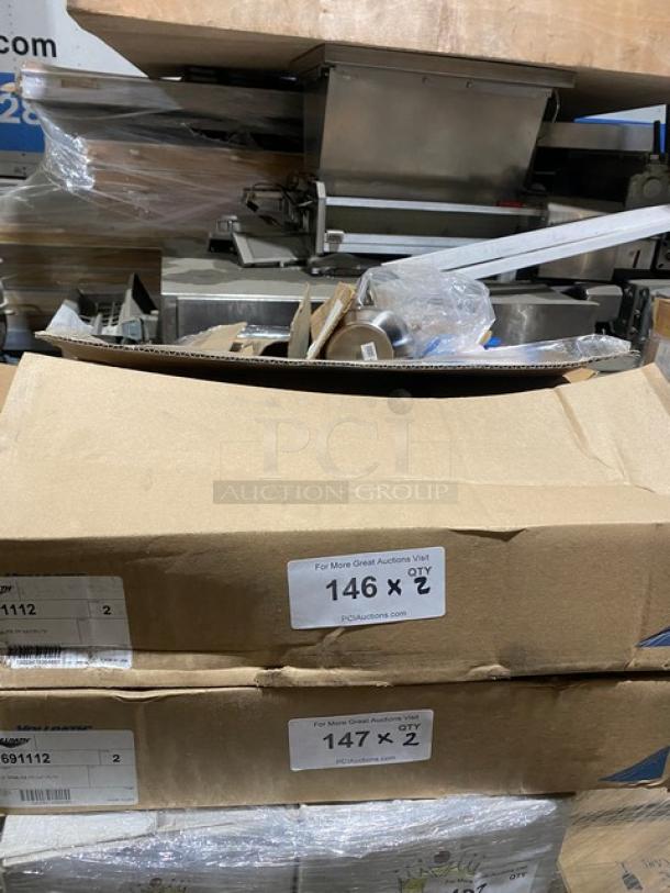 Brand new Vollrath Tribute Series 12" tri-ply stainless steel fry pan, Model 691112, in original packaging, with plated handle.