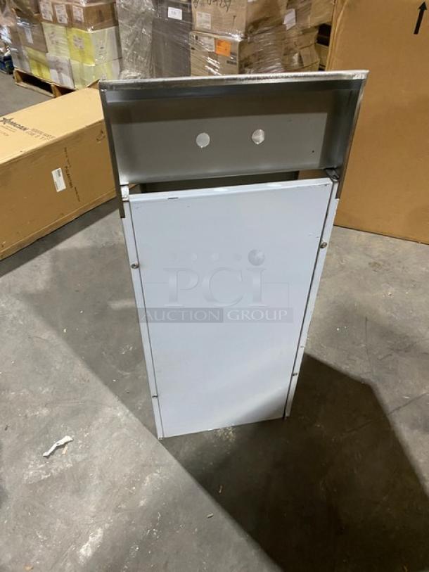 New Omcan stainless steel dual-functionality single bowl hand sink with floor mop sink, Model 47246.