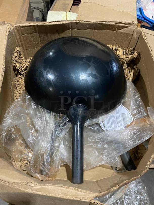 Brand new Town 16" round Mandarin wok, black finish, in open box with protective packaging.