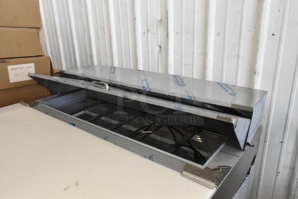 Brand new Beverage Air SPE48HC-12C 48" prep table, 2 doors, 17" cutting board, scratch and dent, 115V, 1 phase.