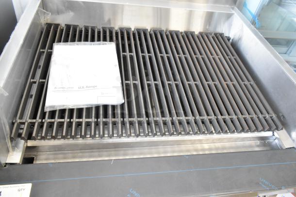 Brand new Garland C36-NRS stainless steel commercial charbroiler grill, natural gas, undershelf, manual included.