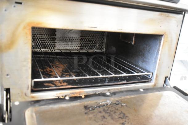 2017 Turbochef Encore2 Bullet stainless steel rapid cook oven, interior view. Used condition, 208/240 volts, 1 phase.