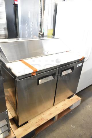 Brand new Avantco 178APT48HC stainless steel salad prep table, scratch and dent, 115V, 1 phase, mega top bain marie.