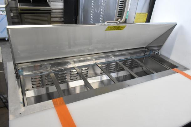 Avantco 178APT48HC stainless steel commercial sandwich prep table, new, slight scratch and dent, 115V, 1 phase.