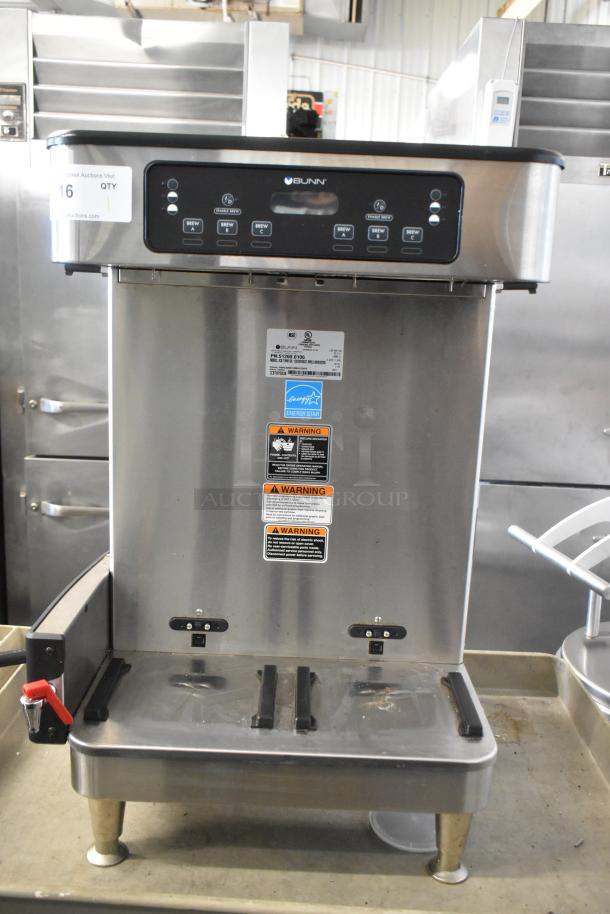 2023 Bunn ICB TWIN SH stainless steel commercial double coffee machine with hot water dispenser, 120/208V, 1 phase.