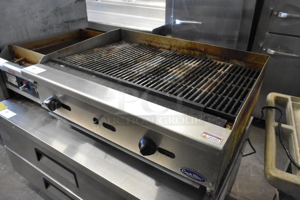 Cook Rite stainless steel charbroiler, countertop, natural gas, commercial use, visible controls and branding, used condition.