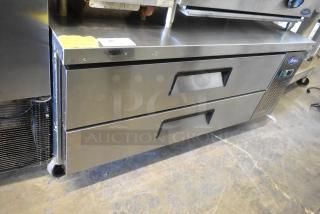 2018 Atosa MGF8451GR stainless steel 2-drawer chef base, commercial casters, 115 volts, 1 phase, good condition.