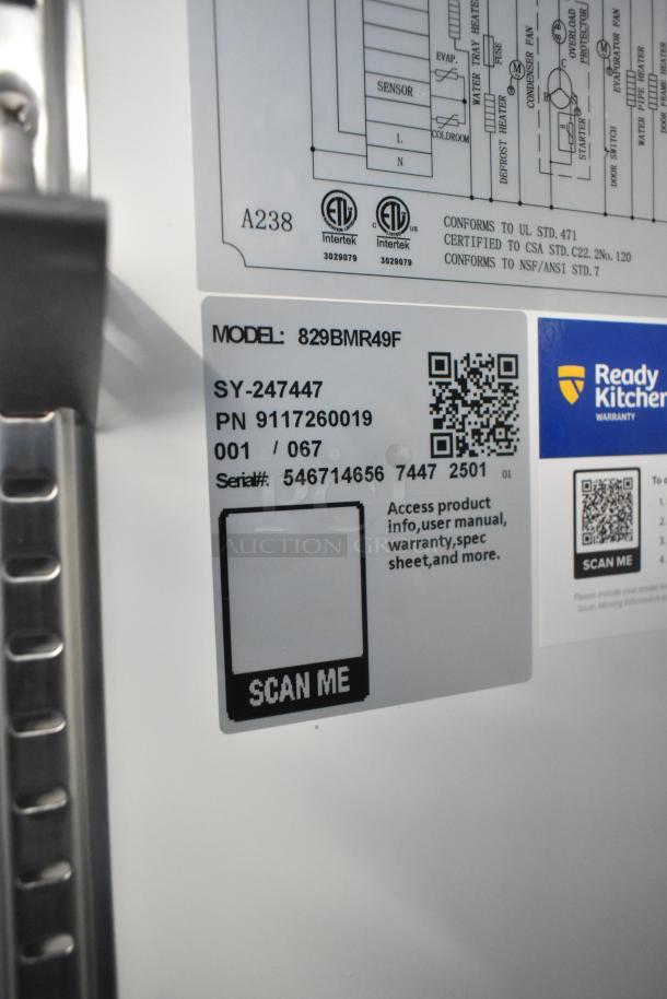 Brand new Mainstreet 829BMR49F stainless steel 2-door freezer label, scratch and dent condition, 115V, includes poly-coated racks.