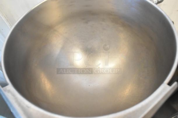 Groen stainless steel electric tilting steam kettle, commercial countertop model, polished interior, excellent condition.