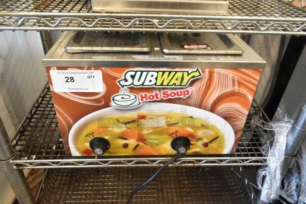 Duke CSW-2-T-AM Stainless Steel Commercial 2 Well Food Warmer, Subway branding, 120V, 1 Phase, good condition.