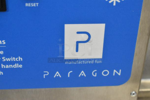 Paragon Arctic Blast Snow Cone Machine, model 6133310, features "manufactured fun" branding, metal frame.