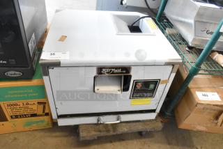 Brand new Bar Maid CP-3000-D stainless steel cutlery dryer/polisher, 120V, 1 phase, minor scratches and dents, Model CP-3000-D tag visible.