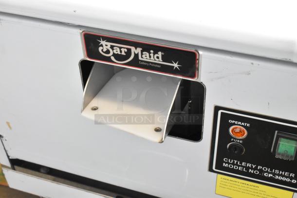 Bar Maid CP-3000-D Stainless Steel Cutlery Dryer/Polisher, scratch and dent, 120V, 1 Phase, branding and operation panel visible.