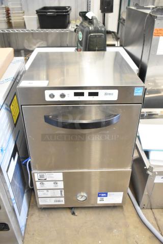 Brand new scratch and dent Noble 495HTGW22 stainless steel high-temp glass washer, 208-240V, 1 phase, commercial use.
