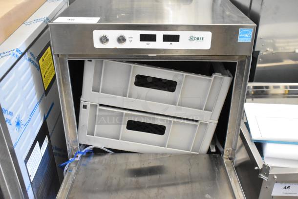 Brand new 2025 Noble 495HTGW22 stainless steel high-temp glass washer, 208-240V, 1 phase, scratch and dent condition.