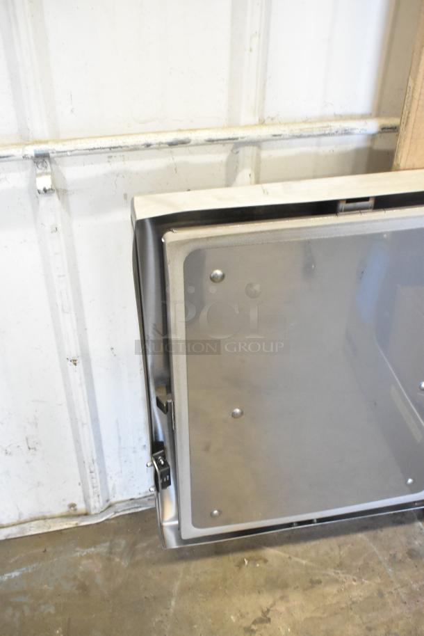 Brand new Cleveland 22CET6.1 SteamChef countertop steamer. Stainless steel, 6-pan capacity. Door issue; doesn’t stay closed.