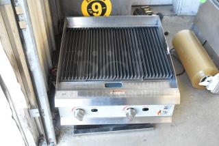 Brand new Cooking Performance Group 351CRCPG24NL 24" stainless steel gas charbroiler, 80,000 BTU, with scratch and dent.
