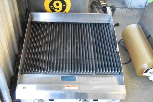 Brand new Cooking Performance Group 351CRCPG24NL 24" stainless steel radiant charbroiler, natural gas, 80,000 BTU.