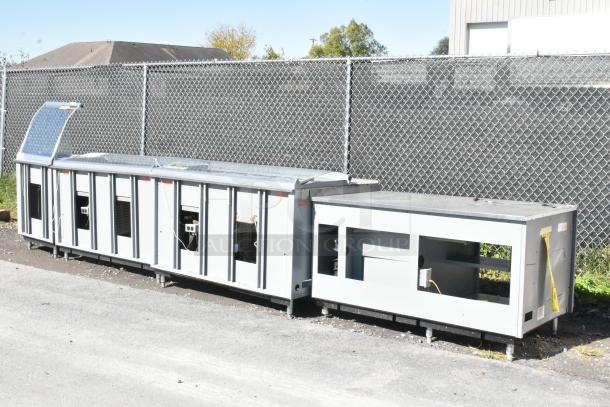 Duke stainless steel commercial subway sandwich prep line with lowering sneeze guard, 120V, 1 phase, used condition.