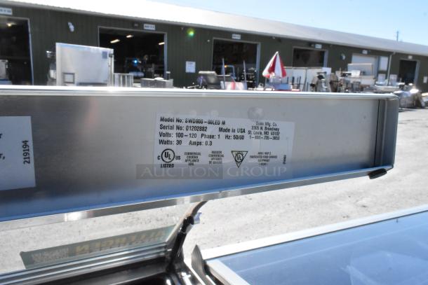 Duke stainless steel sandwich make line with lowering sneeze guard, Model SWD800-60LED M, 120V, 1 Phase, UL listed.
