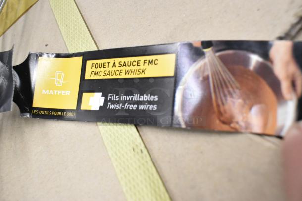 Matfer FMC Sauce Whisk, twist-free wires. Slight packaging damage, new condition. Label marked "Les outils pour le goût."