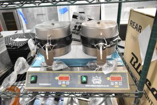 BRAND NEW Carnival King Double Belgian Waffle Maker, Model 382WBM26DGT, Stainless Steel, Digital Timer, 120V.