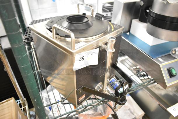 Brand new Bunn GEM-3 1.5 Gallon Satellite Coffee Server, scratch and dent, with visible spout and handle, price tag displays $59.