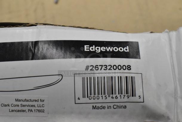 Box of Acopa Edgewood 8.5" stainless steel heavy weight dinner knives, 12 per case, item #267320008, new with scratch and dent.