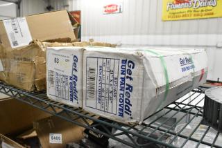 2 new boxes of Inteplast Group BP21635 plastic bun pan covers on a roll, 21"x6"x35", 200 per case, minor box damage.