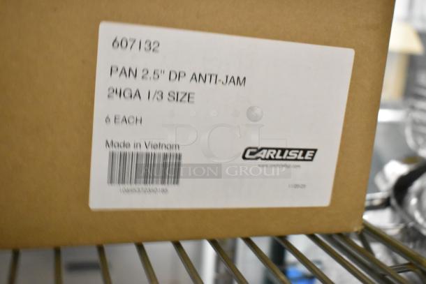 New Carlisle DuraPan 1/3 Size 2.5" Deep Anti-Jam Stainless Steel Pan, 24 Gauge, Box Label, Model 607132.