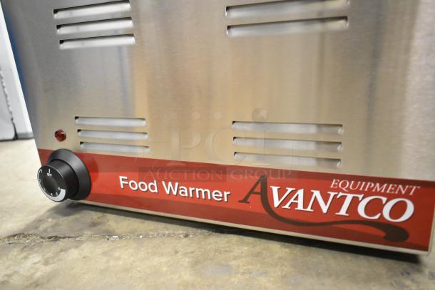 Brand new Avantco 177W50 12"x20" electric countertop food warmer, 120V, made in 2025. Features temperature dial.