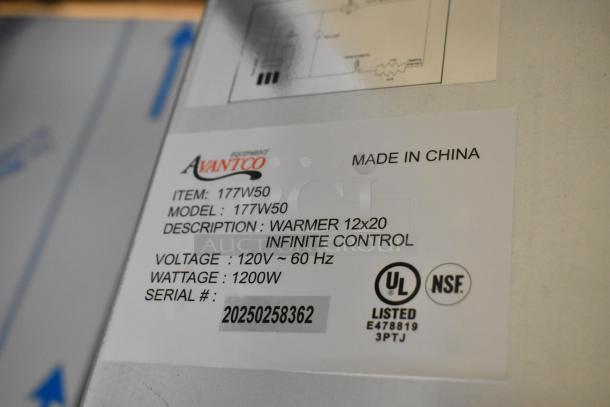 Brand new Avantco 177W50 12"x20" food warmer with scratch and dent. 120V, 1 phase. UL and NSF listed.