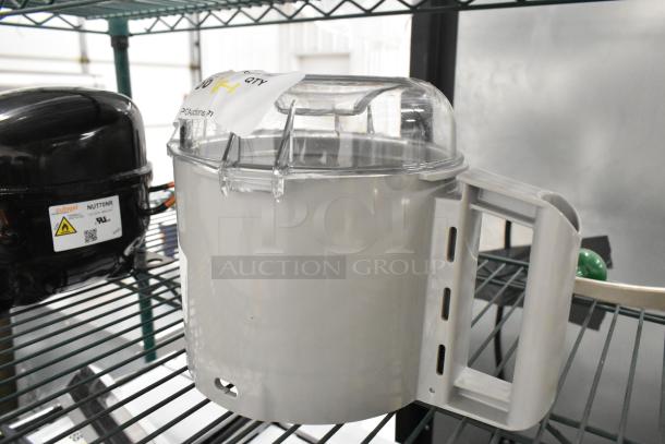 Brand new Robot Coupe 3 Qt. Cutter Bowl Kit, gray, with S blade, model 64927239, slight scratches and dents visible.