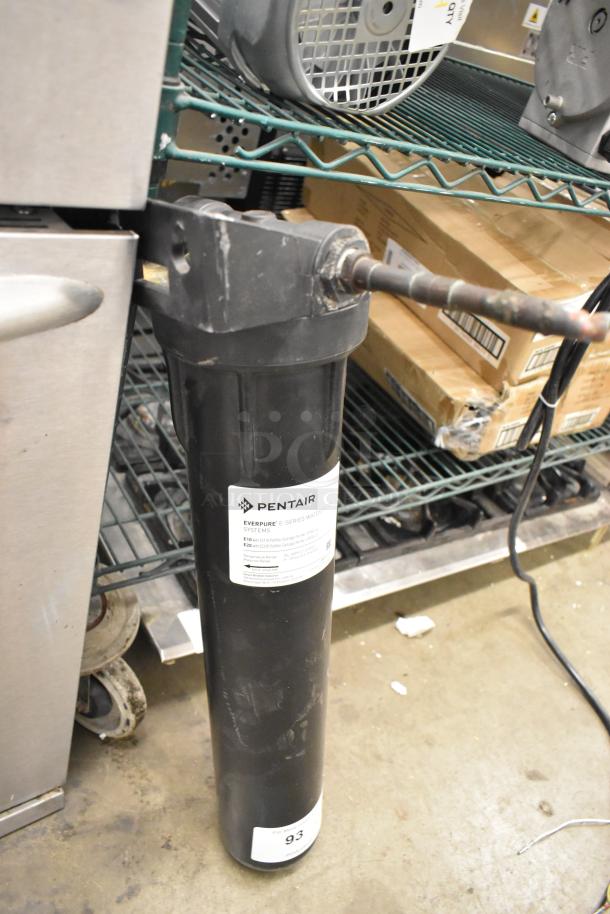 BRAND NEW Pentair Everpure E Series Water Filter, scratch and dent condition, label visible.