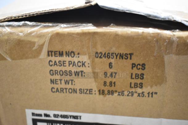 6 new Mr. Bar-B-Q tool sets, item 02465YNST. Contains spatula, fork, tongs. Case of 6, 9.47 lbs gross, 8.81 lbs net, 18.89"x6.29"x5.11" carton.