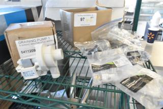 Brand new MainStreet Equipment draining pump and Regency cold faucet cartridge, packaged. Model 54112094265, 38W, 50/60Hz.