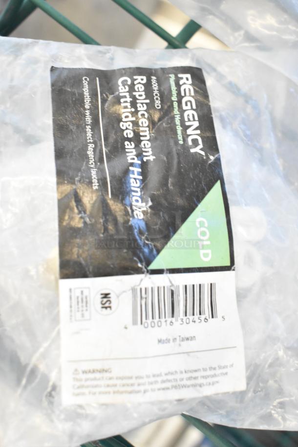 Regency 600HCCRD cartridge and handle in original packaging, compatible with select Regency faucets, labeled "Cold," NSF certified.
