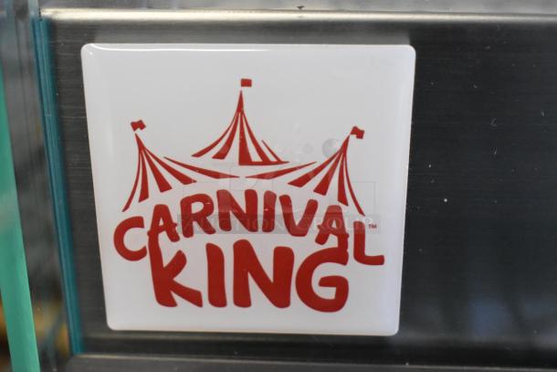 Carnival King logo on new model 382HDCG1A silver curved glass hot food display case.