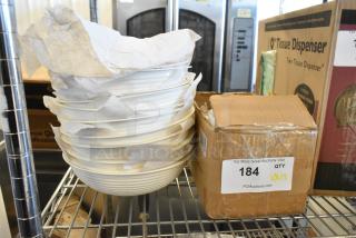 13 BRAND NEW SCRATCH AND DENT! Items Including Steelite 5732SX005 4-3/8 Inch Coffee Spoon 18/10 Stainless Steel with Folio Flatware and White Poly Bowls. 13 Times Your Bid! - Item #1214156