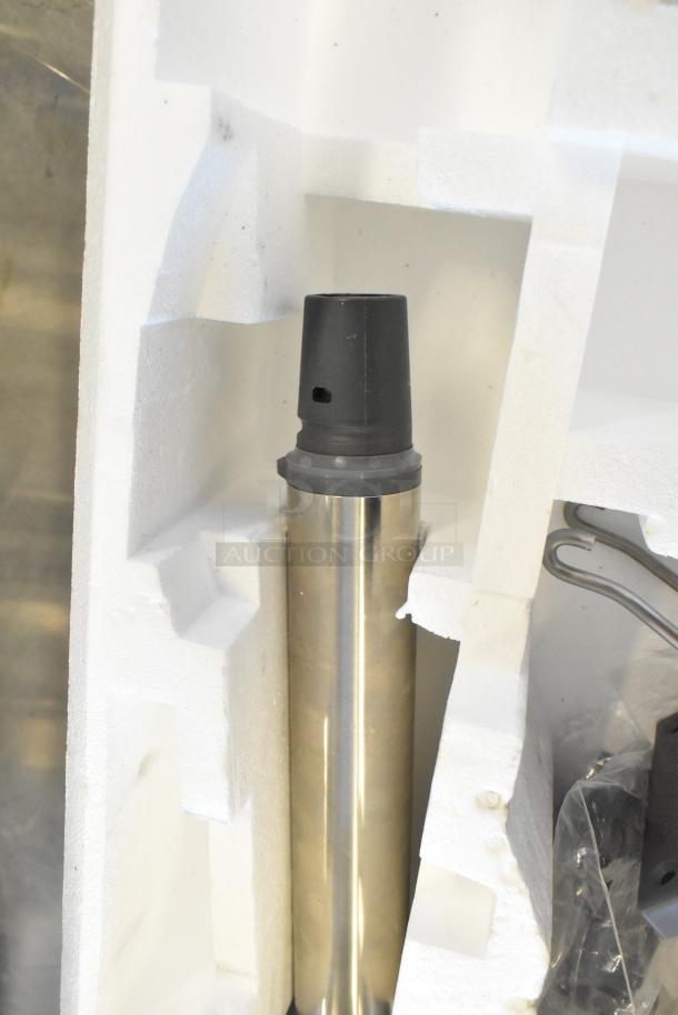 Brand new Robot Coupe MP 350 Turbo immersion blender, visible scratches and dents, includes packaging. 120V, 1 Phase.