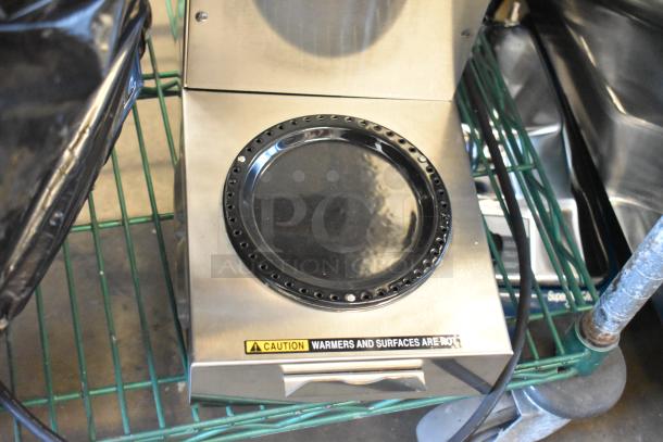 2024 Bunn SINGLE AXIOM 15 coffee brewer, stainless steel, 120V, 1 phase, commercial use, caution label visible.