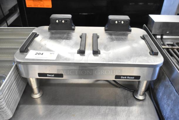 2020 Bunn 2SH STAND stainless steel countertop double server stand for decaf and dark roast. 120 volts, 1 phase.