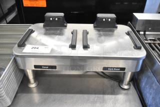 2020 Bunn 2SH STAND stainless steel countertop double server stand for decaf and dark roast. 120 volts, 1 phase.