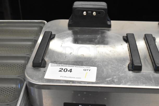 2020 Bunn 2SH STAND stainless steel countertop double server stand, 120 volts, visible auction tag number 204, used condition.