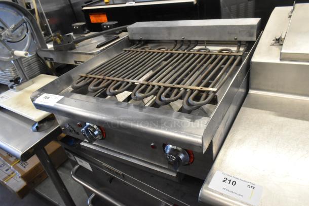 Star Max Stainless Steel Commercial Countertop Grill with open coil elements and control knobs. Good condition.