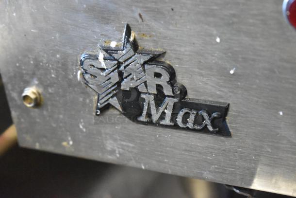 Star Max stainless steel commercial countertop grill, featuring a sturdy build; the brand logo is visibly embossed.